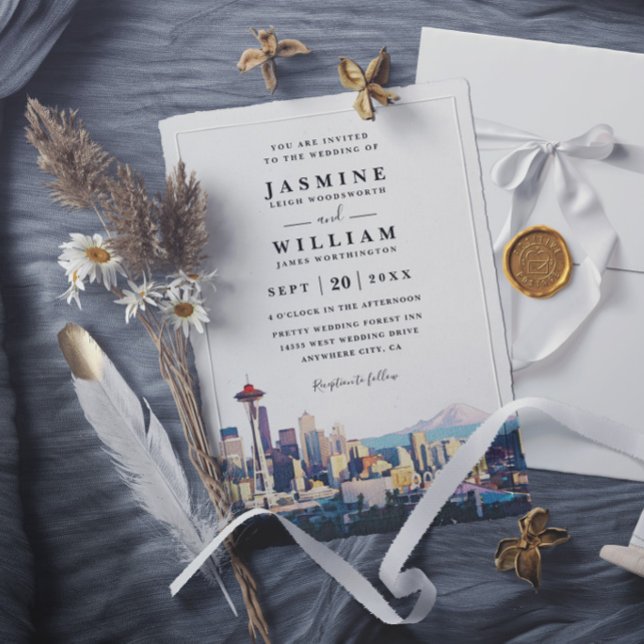Invitation Mariage élégant moderne de destination de la silho (Créateur téléchargé)