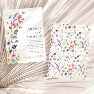 Invitation Mariage Élégant Moderne de Fleur Sauvage de Printe