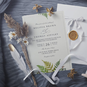 Invitation Mariage Élégant Moderne de Verdure de Forêt de Fou