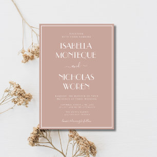 Invitation Mariage élégant moderne fantaisiste en argile atté