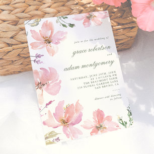 Invitation Mariage Élégant & Moderne Floral Aquarelle de Prin