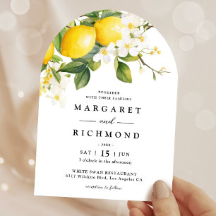 Invitation Mariage Élégant Moderne Méditerranéen sous une Arc