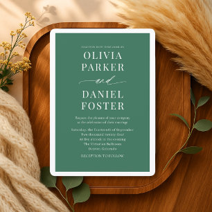 Invitation Mariage élégant moderne minimal vert