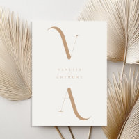 Mariage Élégant Moderne Minimaliste Ivoire et Brun