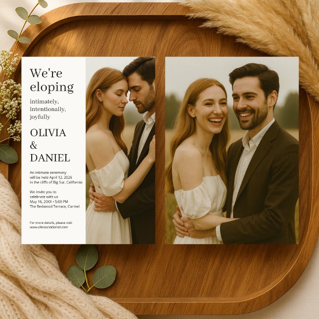 Invitation Mariage Élégant Moderne Minimaliste Photo  (Créateur téléchargé)