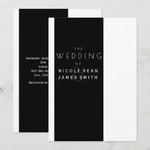 Invitation Mariage Élégant Moderne Simple Noir & Blanc