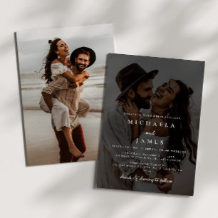 Invitation Mariage Élégant Moderne Sombre et Mystérieux Simpl