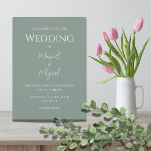 Invitation Mariage élégant moderne vert