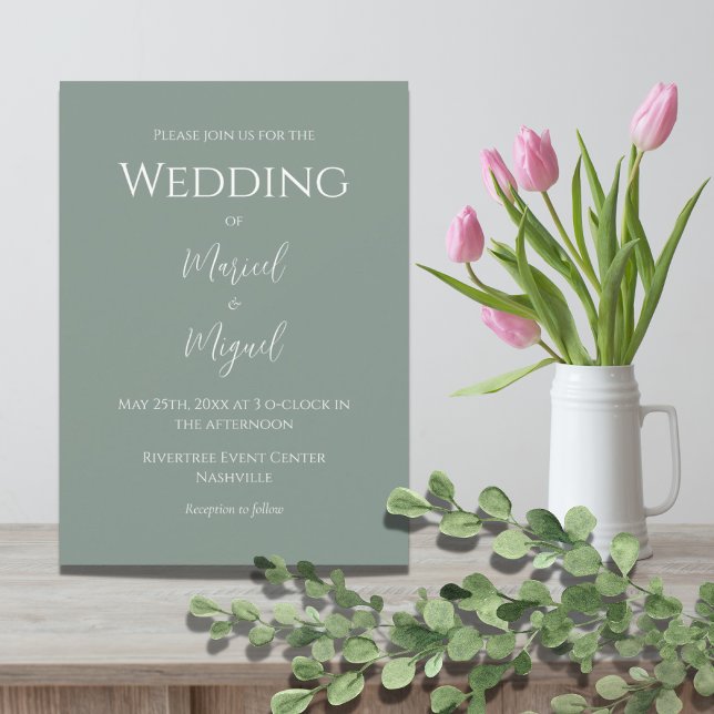 Invitation Mariage élégant moderne vert (Créateur téléchargé)