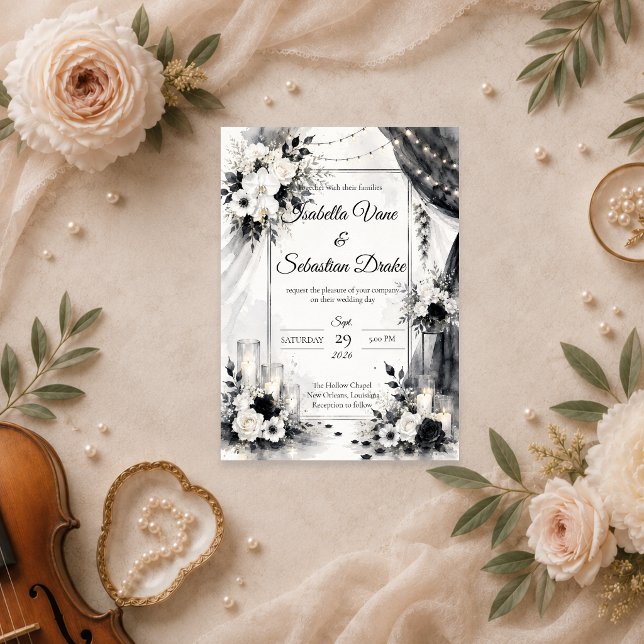 Invitation Mariage Élégant Monochrome (Créateur téléchargé)