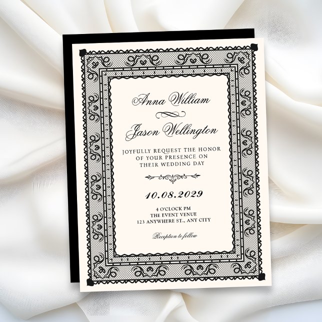 Invitation Mariage élégant noir et blanc (Créateur téléchargé)