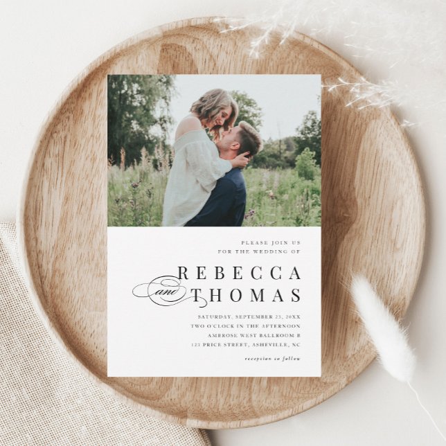 Invitation Mariage élégant noir et blanc (Créateur téléchargé)