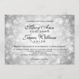 Invitation Mariage élégant Pays des merveilles hivernales Écl
