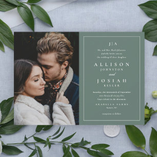 Invitation Mariage Élégant Photo Monogramme Classique