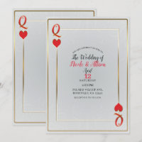 Mariage Élégant Reine de Coeur Or Blanc et Rouge