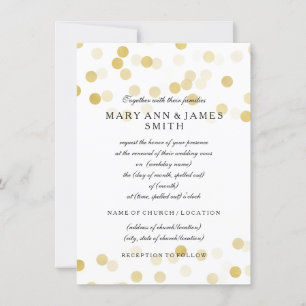 Invitation Mariage élégant Renouveau Vow Renouveau Faux Gold 