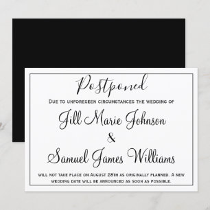 Invitation Mariage élégant reporté