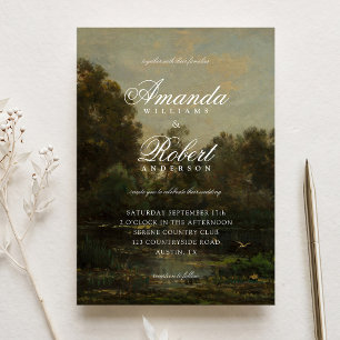Invitation Mariage Élégant Romantique Beaux-Arts