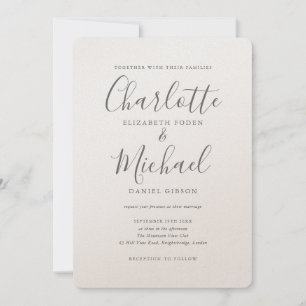 Invitation Mariage élégant romantique de luxe écriture signat
