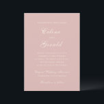 Invitation Mariage élégant rose Celine<br><div class="desc">Invitations de mariage classiques avec un design simple et intemporel avec un script élégant et des polices serif traditionnelles.</div>