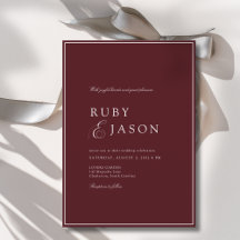 Mariage élégant royal bordeaux et écriture blanche