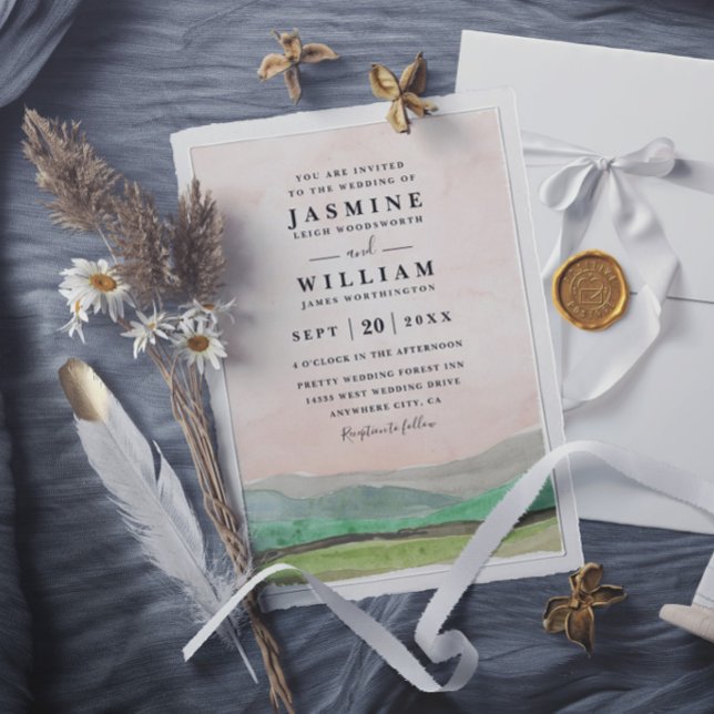 Invitation Mariage Élégant Rustique Campagne Montagne (Créateur téléchargé)