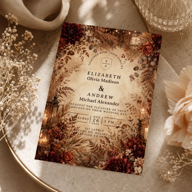 Invitation Mariage Élégant Rustique d'Automne (Créateur téléchargé)