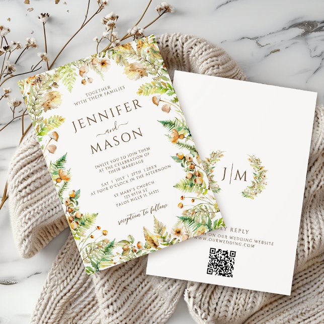 Invitation Mariage Élégant Rustique d'Automne en Forêt (Créateur téléchargé)