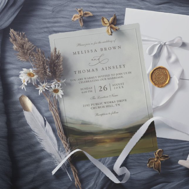 Invitation Mariage Élégant Rustique de la Vallée Occidentale  (Créateur téléchargé)