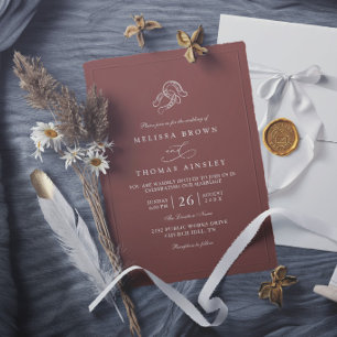 Invitation Mariage Élégant Rustique Fer à Cheval Minimaliste 
