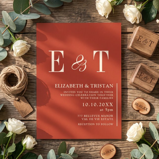 Invitation Mariage Élégant Rustique Minimaliste  (Créateur téléchargé)