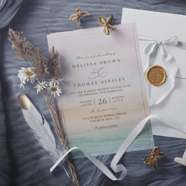 Invitation Mariage Élégant Rustique Moderne Chic Crépusculair (Créateur téléchargé)