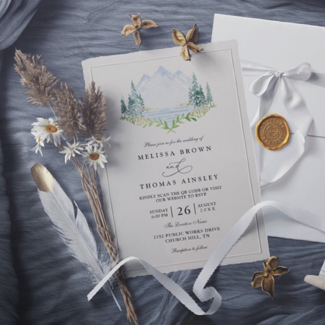 Invitation Mariage Élégant Rustique sous les Arbres de la For (Créateur téléchargé)