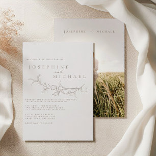 Invitation Mariage Élégant Sépia Vintage