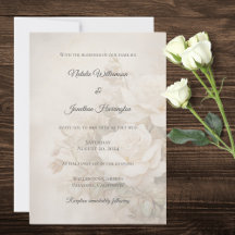 Mariage Élégant Silhouette Rose Ivoire Vintage