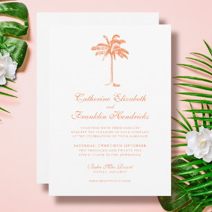 Invitation Mariage Élégant sous les Palmiers Tropicaux
