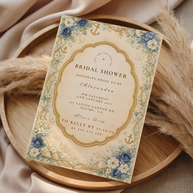 Invitation Mariage élégant sur le thème naval vintage (Créateur téléchargé)