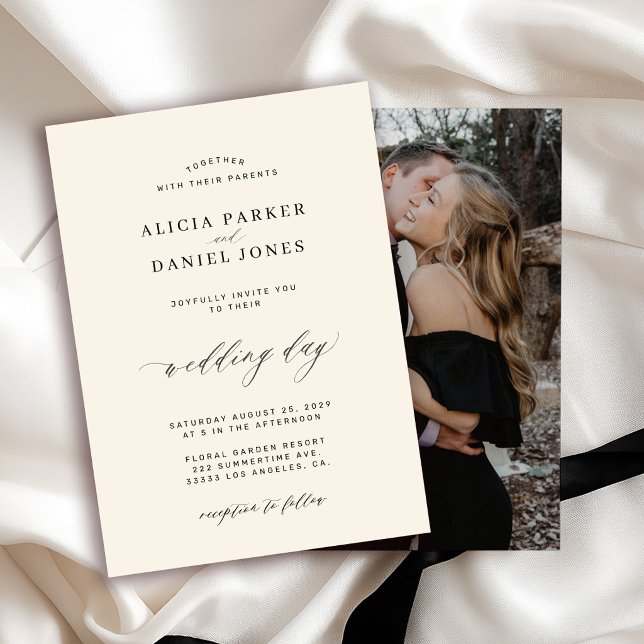 Invitation Mariage élégant sur mesure avec photo classique en (Créateur téléchargé)