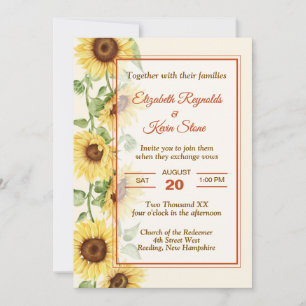 Invitation Mariage Élégant Tournesol