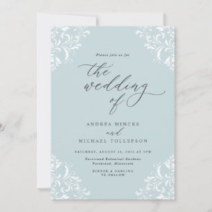 Invitation Mariage Élégant Turquoise Clair Aqua Menthe