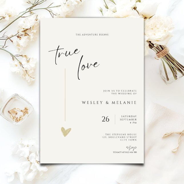 Invitation Mariage Élégant Typographie Calligraphique Minimal (Créateur téléchargé)