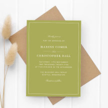 Mariage élégant vert olive Script