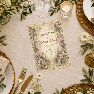 Invitation Mariage Élégant Vintage au Lys Calla