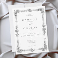 Mariage élégant vintage baroque noir et blanc