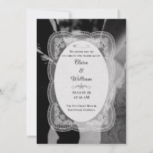 Mariage Élégant Vintage Bordure en Dentelle Navy F