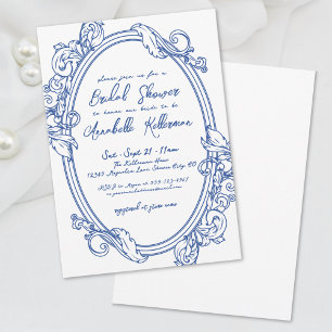 Invitation Mariage Élégant Vintage Dessiné à la Main