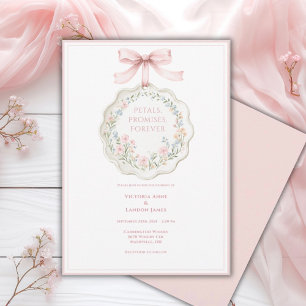 Invitation Mariage Élégant Vintage Floral Rose