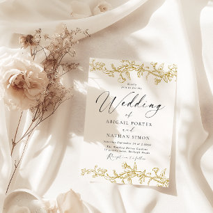 Invitation Mariage élégant vintage Gold Floral