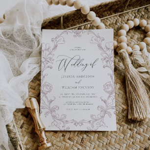 Invitation Mariage Élégant Vintage Rococo Art en Ligne