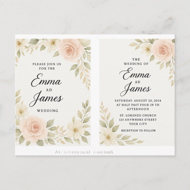 Invitation Mariage Élégante - Classic & Timeless D (Devant)